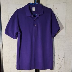 Gildan Purple Polo Shirt Classic Design Short Sleeves